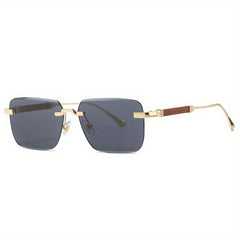 Retro Rimless Sunglasses UV400 Gradient Sun Shades for Summer Travel