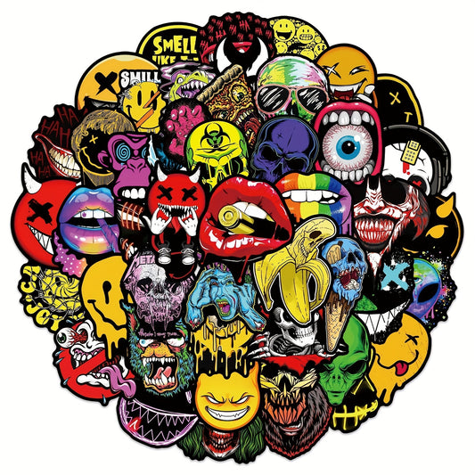 50PCS Horror Stickers Halloween Waterproof Vinyl Decals