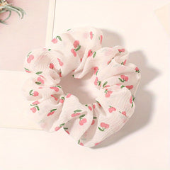 Girls Sweet Cherry Floral Hair Tie Hair Bands Ponytail Holders