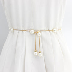 Pearl Belt Thin Waistband Chain Belt For Party Dress & Wedding Dresses