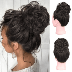 Curly Bun Extension Clip In Hairpiece Messy Updo Brown Blonde Hallow