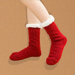 Plush Lined Warm Home Floor Socks Women's Stockings