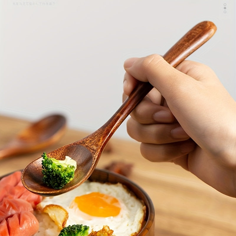 4pc Modern Reusable Wooden Spoons Set for Dinner Coffee Milk