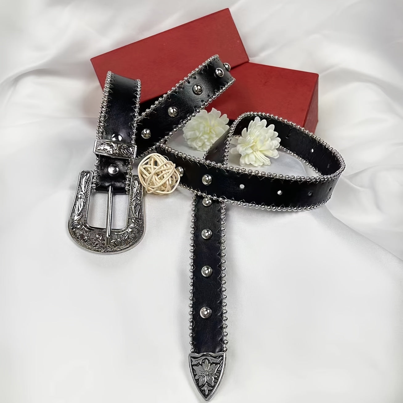 Y2K Western Buckle Belt Vintage Belt PU Leather Belt