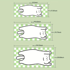 Green Plaid Cat Mouse Pad
