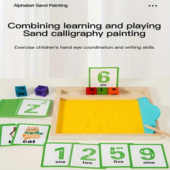 Colorful Wooden Alphabet Sand Art Tray Educational Game