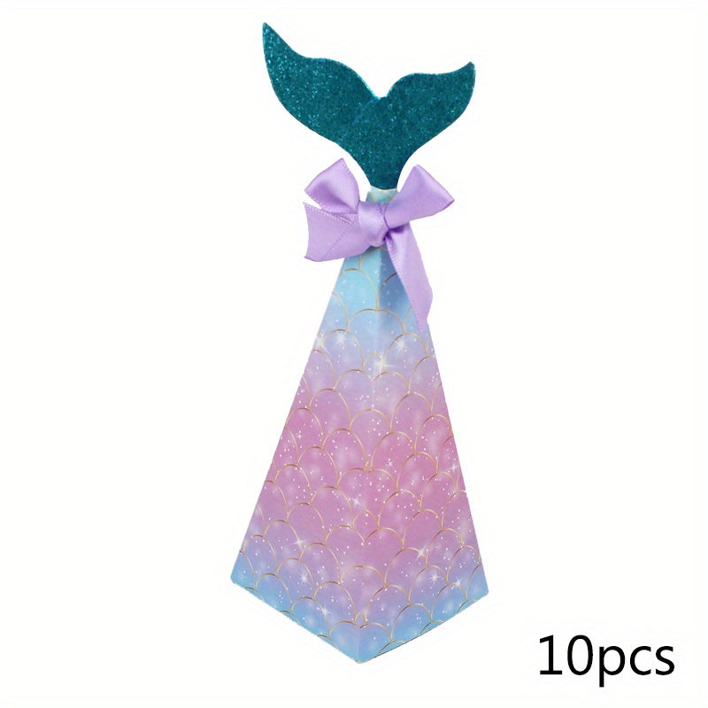 10pcs Mermaid Candy Box Birthday Party Wedding Packaging Box