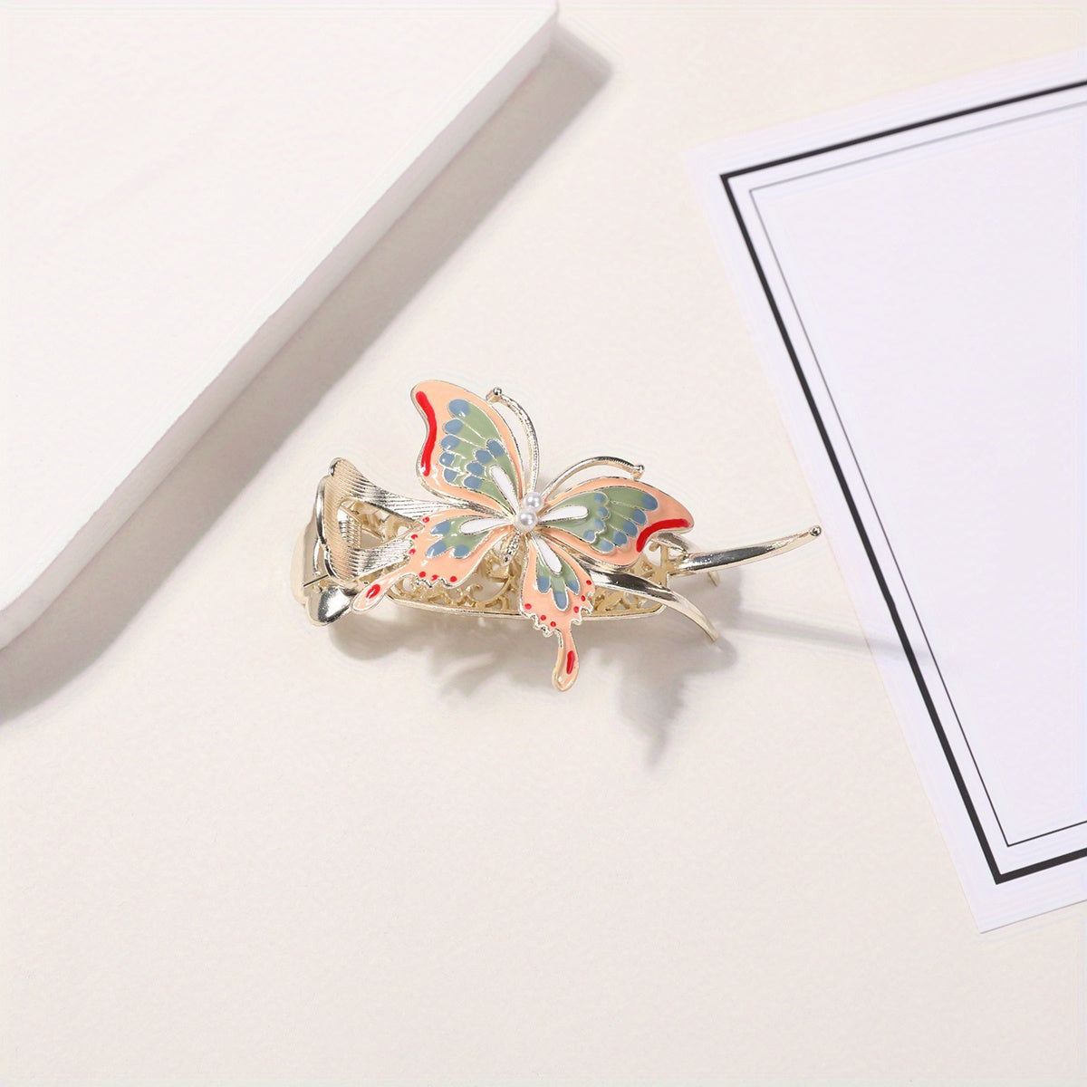 Enamel Butterfly Hair Large Clip Sweet Duck Billed Clip