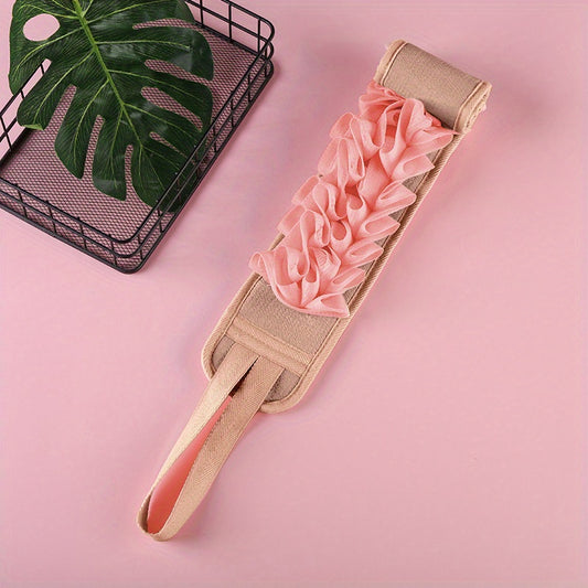 Exfoliating Back Scrubber Double Sided Cloth Strap Long Handle Back Washer
