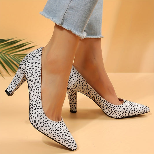 Leopard Print Block Heels Dress Pumps