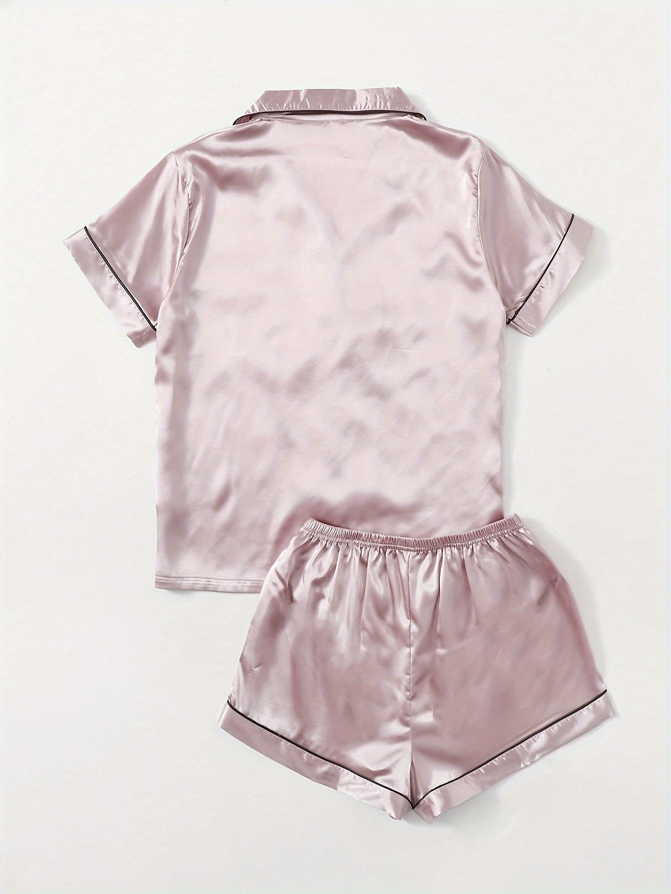 Satin Pajama Set Short Sleeve & Shorts Women's Sleepwear