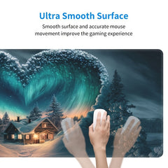 Northern Lights Love Extended Mouse Pad Non-Slip Base