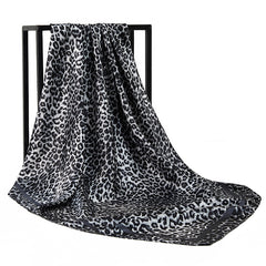 Leopard Print Silk Hair Scarf Neck Neckerchief for Women
