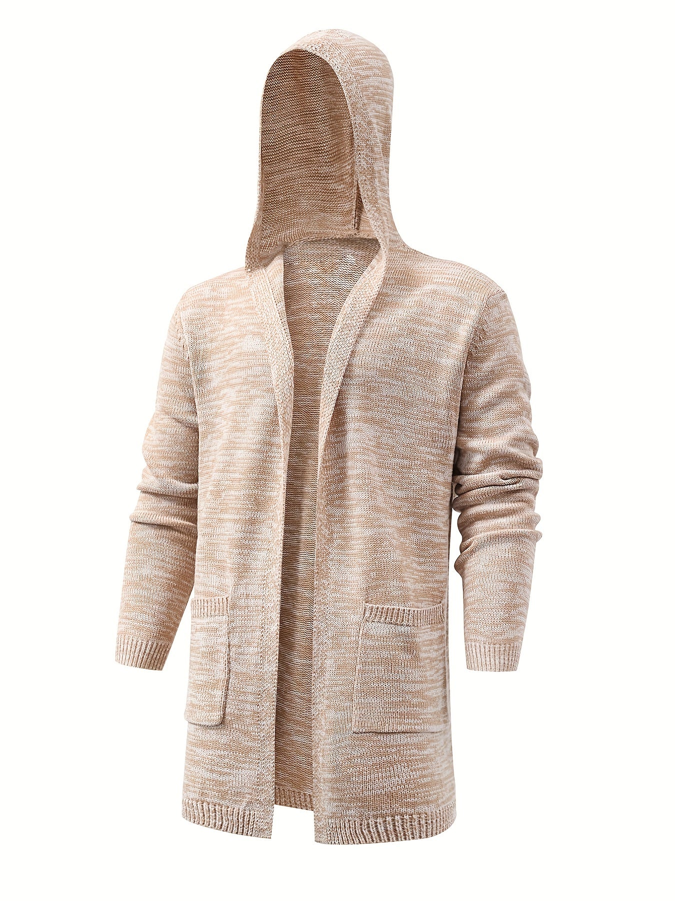 Knitted Hooded Cardigan Men's Warm Overcoat