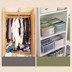 1pc Grid Underwear Drawer Storage Box Folding Clothes Storage Drawer Basket