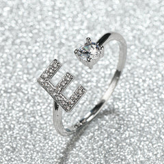 Hot Silver A Alphabet Rings Initial Rings Wedding Love Rings Bridesmaid Couple R