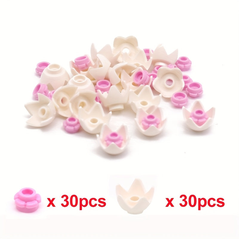 60pcs Flower Building Block Accessories for Lotus Campanula Garden