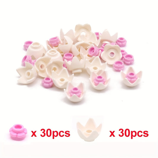 60pcs Flower Building Block Accessories for Lotus Campanula Garden