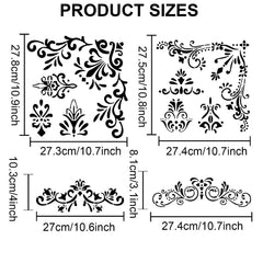 Retro Corner Painting Stencils Set with Paint Brush