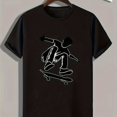 Skateboarding Print Men's Graphic Tee Comfy Casual Summer Tshirt