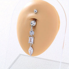 Heart Shape Belly Button Ring Dangle Body Piercing Jewelry