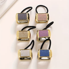 Glitter Ponytail Hair Tie Buckle Rubber Band Headwear