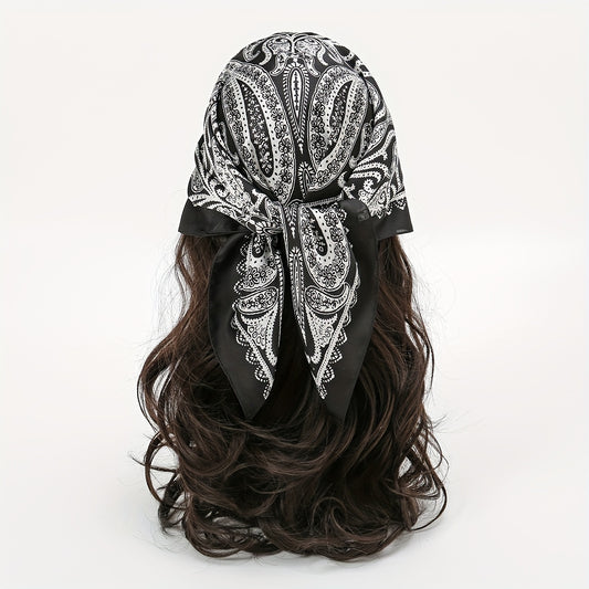 Paisley Print Bandana Silk Square Scarf Neckerchief Head Wrap