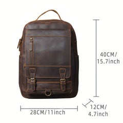 Vintage Leather Backpack Laptop Bag Outdoor Travel Weekender Shoulder Bag