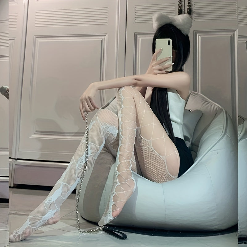 Luminous Jacquard Fishnet Tights Women's Stockings