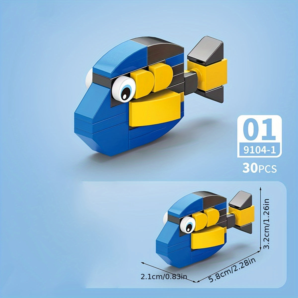 Ocean Series Fish Building Block Toy Model 10-Pack Gift Set