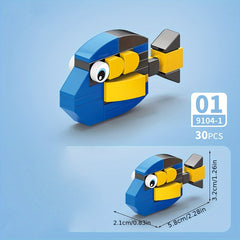 Ocean Series Fish Building Block Toy Model 10-Pack Gift Set