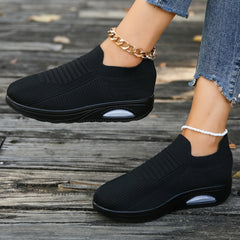 Women's Air Cushion Chunky Sneakers Breathable Slip-On Walking Shoes