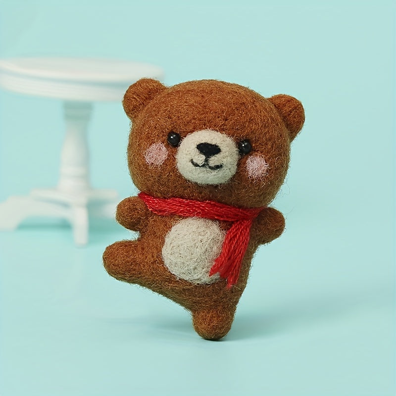 DIY Animal Bear Wool Felt Doll Kit for Beginners