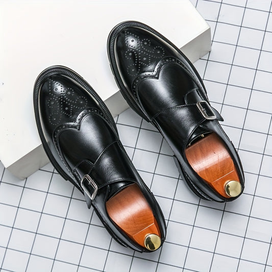 Men's Vintage Buckle Strap Dress Shoes Assorted Colors Smart Casual Walking