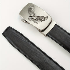 Men's Western Style PU Alloy Automatic Buckle Eagle Pattern Belt