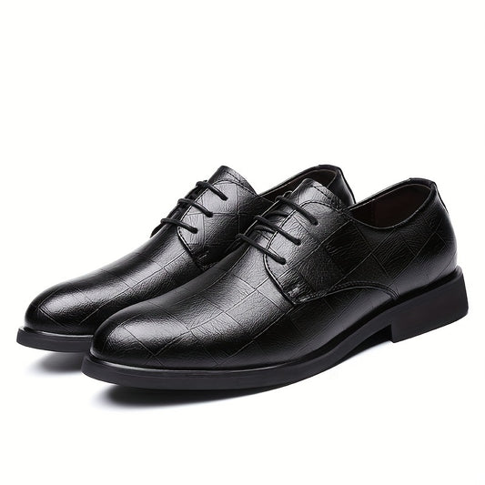Men's Plaid Lace Up Derby Shoes for Wedding Party Business