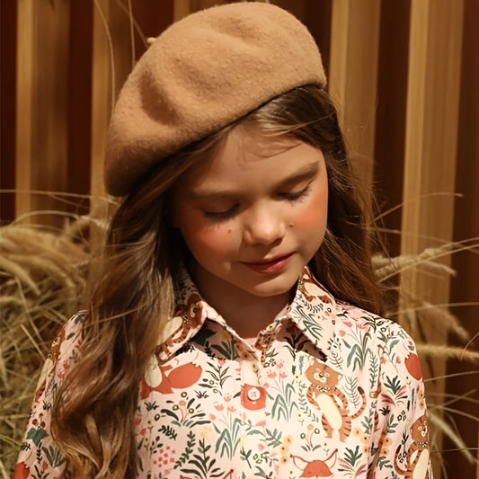 Girls Beret Hat Decorative Hair Accessories For Autumn And Winter