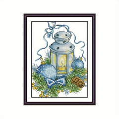 Christmas Lantern Cross Stitch Embroidery Kit 14CT Cloth DIY