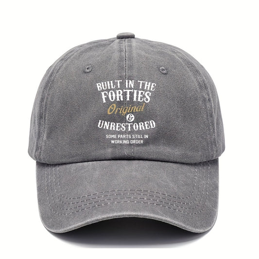Retro Washed Baseball Cap Letter Printed Peaked Cap