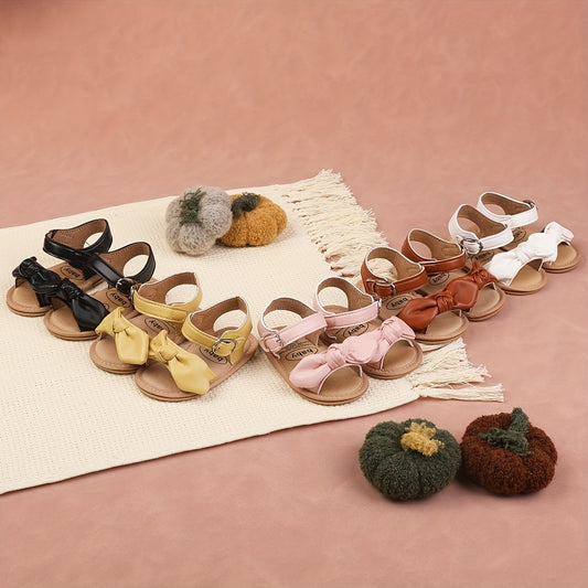 Baby Girls Bowknot Open Toe Sandals Lightweight Walking Shoes
