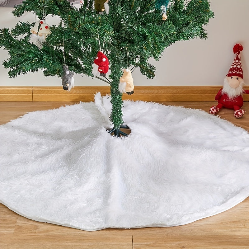1pc Christmas Tree Skirt Plush Tree Skirt Holiday Supplies