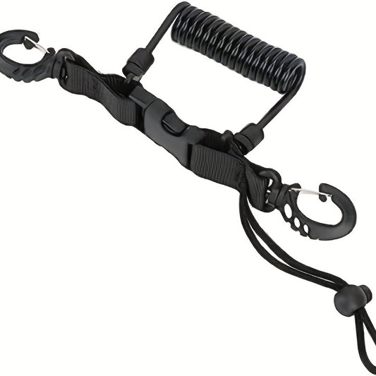 Scuba Diving Lanyard Stainless Steel Coiled Lanyard Quick Release Buckle