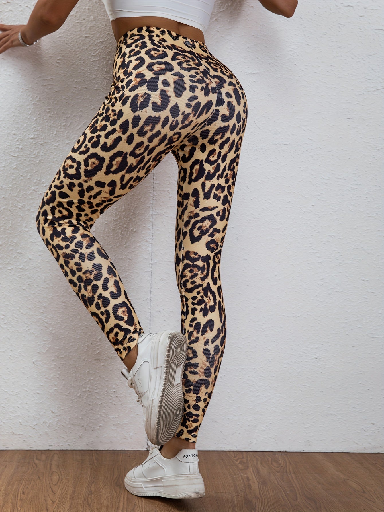 Leopard Print High Elastic Yoga Leggings - Stylish Activewear