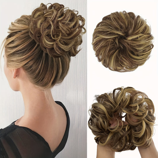 Messy Bun Scrunchies for Women Girls Synthetic Fiber Tousled Updo Hair Pieces