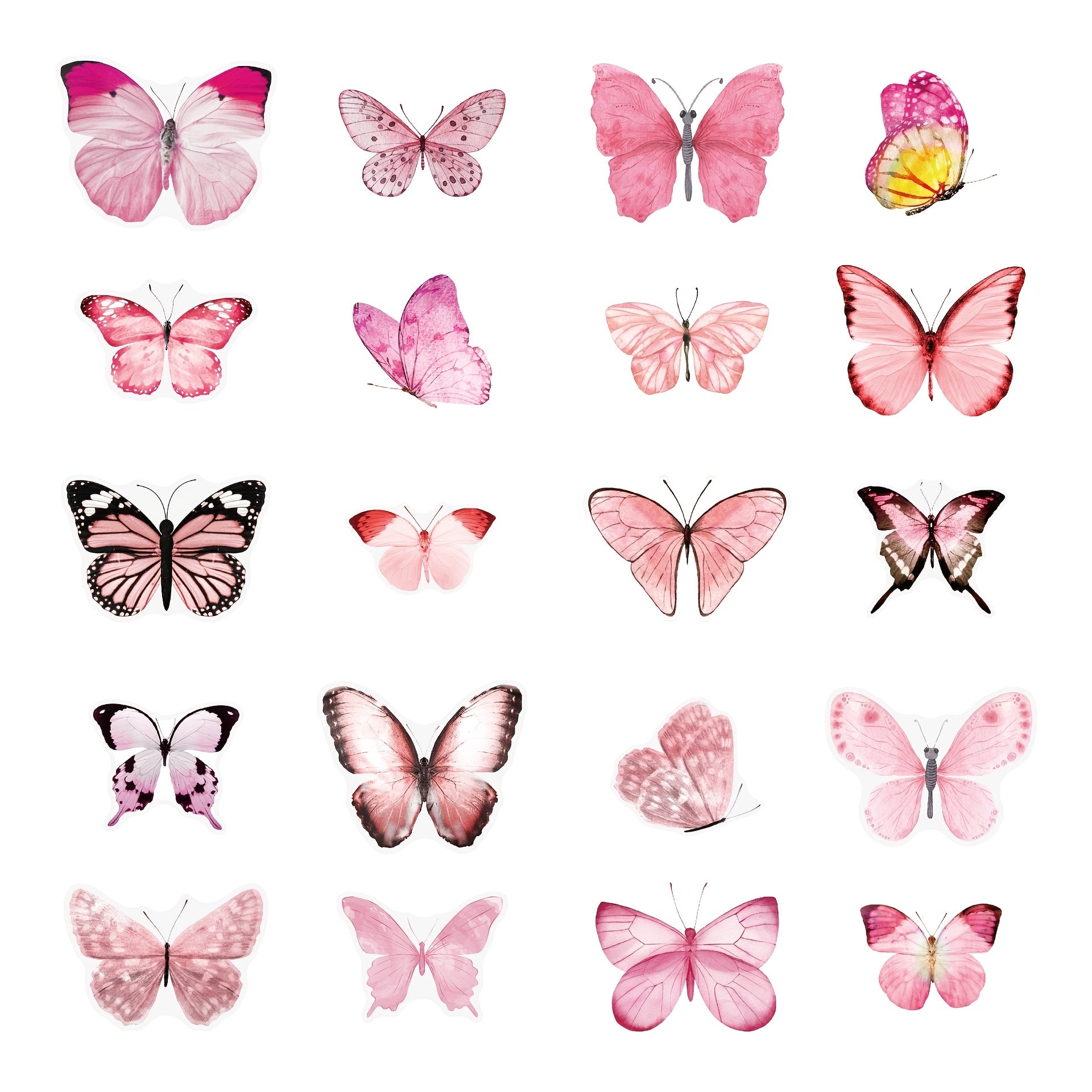 40pcs Butterfly Journal Stickers DIY Decorative Vintage Scrapbook Stickers