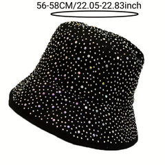 Rhinestone Decor Casual Bucket Hat - Adjustable Fisher