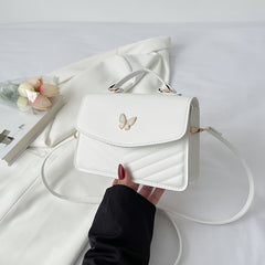 Butterfly Glamour Solid Crossbody Bag with Chain Strap