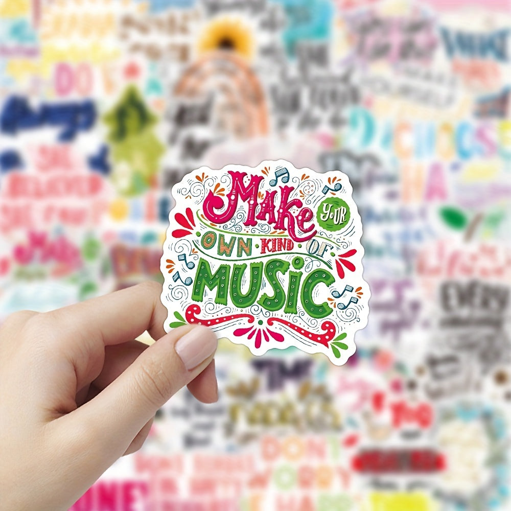 50 Pcs Quote Stickers Positive Motivational Waterproof Vinyl Stickers