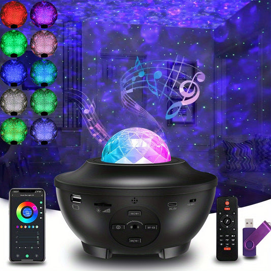 Star Projector Galaxy Night Light Remote Control Music Speaker