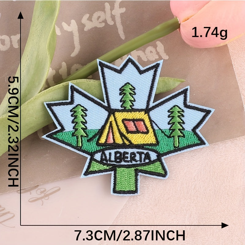 Men Camping Wind Embroidery Patch Stickers Sewn Adhesive